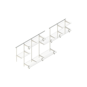 CLOSETART Modern Room Cheap Industrial Free Standing Coat Rack Galvanized Wire Shelves Shelving Closets System For Bedroom