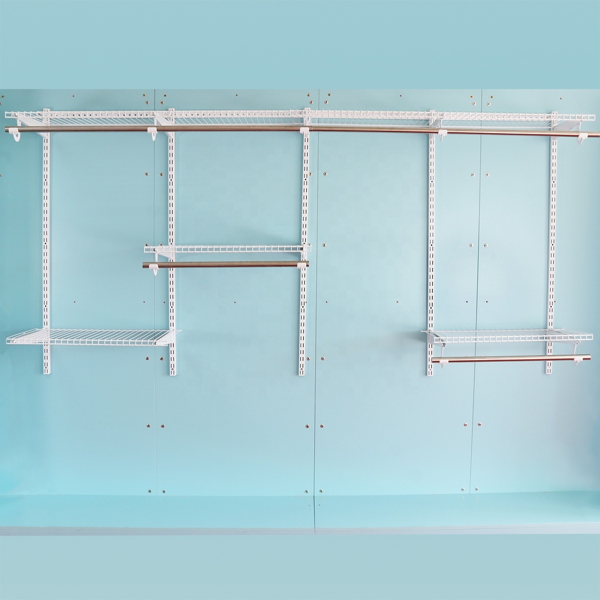 CLOSETMATE Cheap Industrial Free Standing Coat Rack Galvanized Room Wire Shelves Shelving Closet Storage System Organization