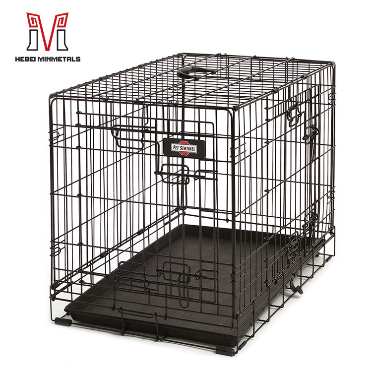 Pet Sentinel Outdoor Kennels Dog Pet Metal Crate Folding Cage Two Door Design Cages for Rabbits