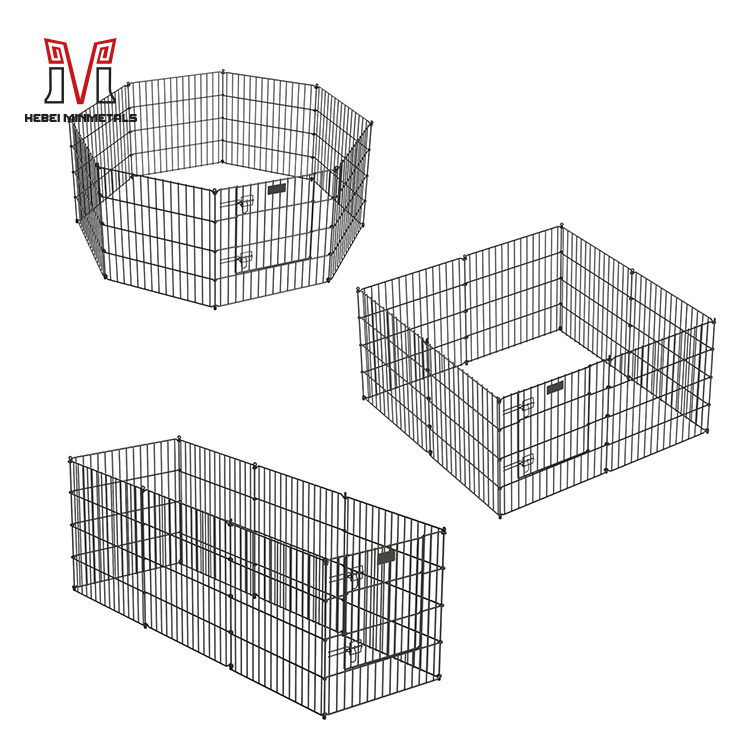 Outdoor Metal Wire Dog Playpen Crate Fence Collapsible Dog Kennel Exercise Rabbits Cages Pet Puppy Play Pen