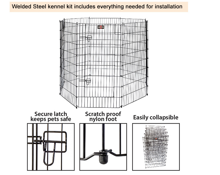 Pet Sentinel Exercise Play Pen Circumference Pet Playpen Rabbits Cages Kennel Metal Fence Outdoor For Dog