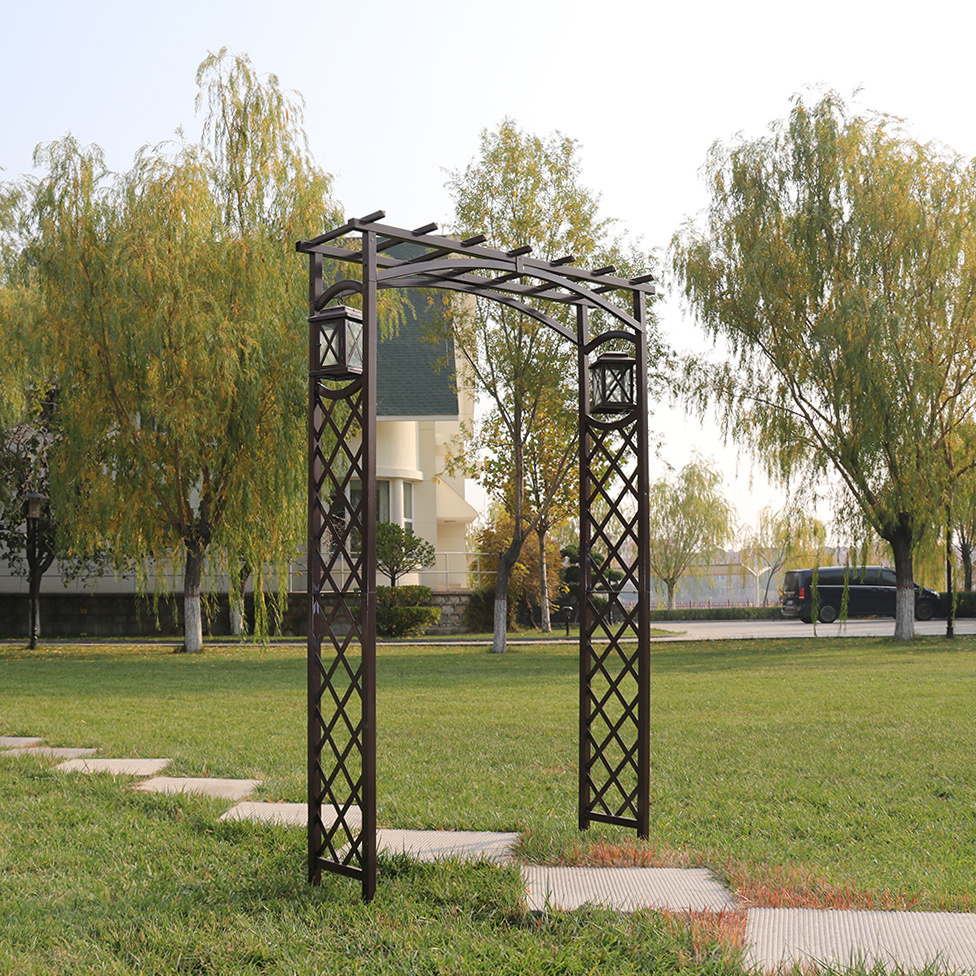 Outdoor Popular Powder Coated Metal Garden Wedding Arch Decoration For Plant Climbing