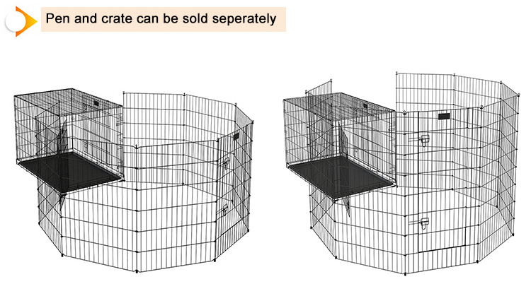 Pet Play Pen Crates Foldable Dog Playpen Rabbits Cages Wire And Tube Kennel Fence For Dog Outdoor