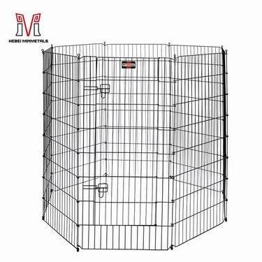 Pet Play Pen Crates Foldable Dog Playpen Rabbits Cages Wire And Tube Kennel Fence For Dog Outdoor