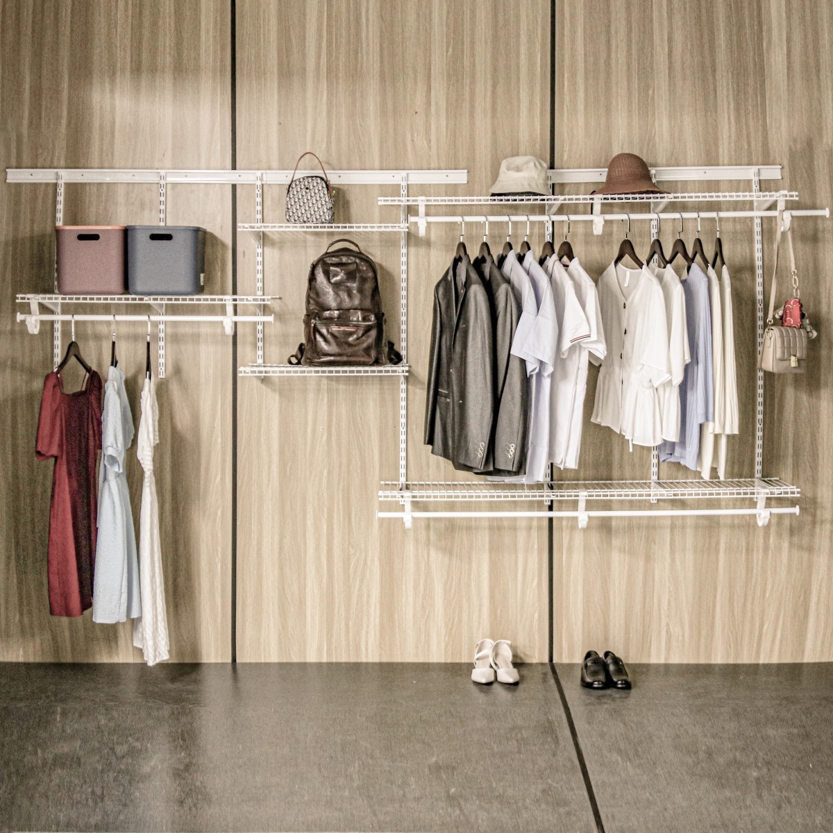 Bedroom Room Storage Logic Adjustable Closet Wire Shelf DIY Closet System Storage Organization Shelving Closet