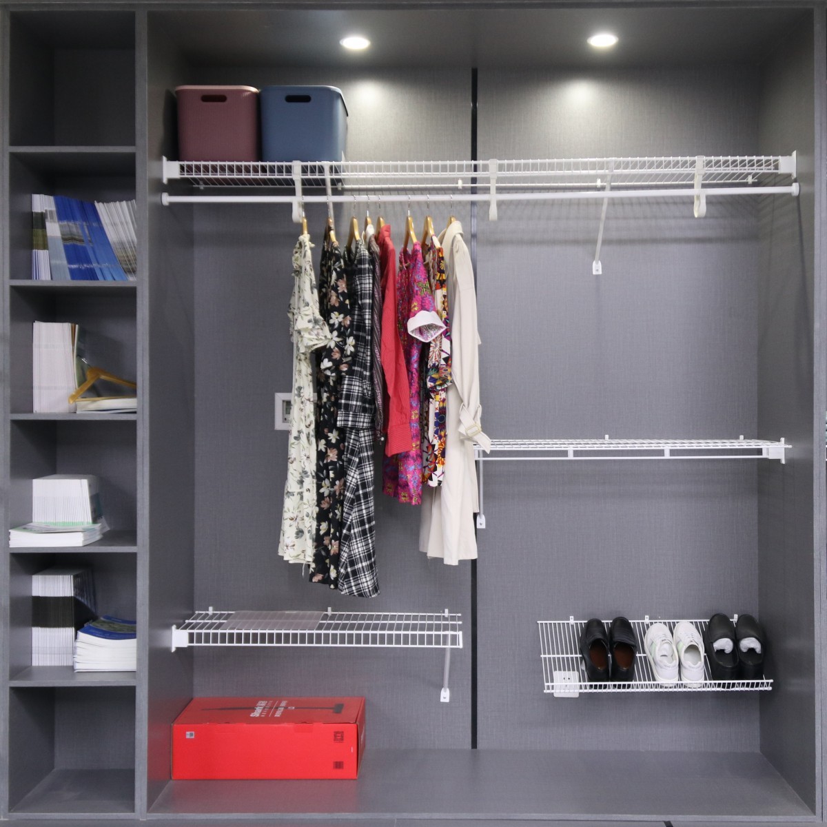 8FT DIY Metal Wall Wire Shelf Closet Clothing Storage Organizer Wire Shelving Closet System For Bedroom