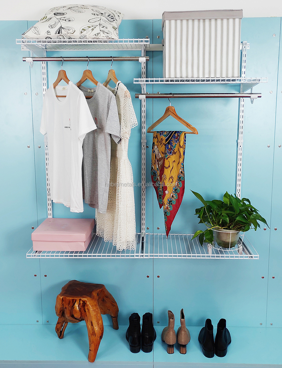 Expandable Adjustable Closet Wire Shelves Iron Craft Wire Shelving Closet Wire Basket Closet Organizer Systems