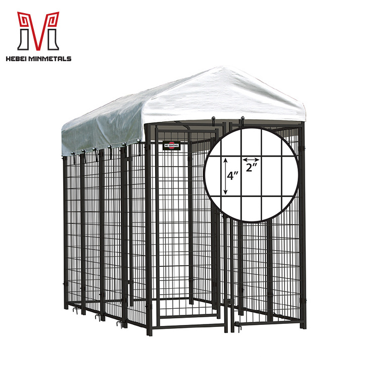 Custom waterproof roof shade chain link metal 6 x 4 x 4'' chicken pet cage outdoor large dog kennel run