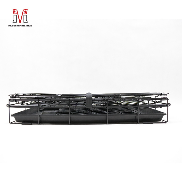 Customized Size Black Wire Double Door Folding Pet Cages Dog Kennels Foldable Dog Collapsible Metal Crate Wholesale