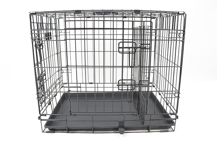 Pet Sentinel Outdoor Kennels Dog Pet Metal Crate Folding Cage Two Door Design Cages for Rabbits