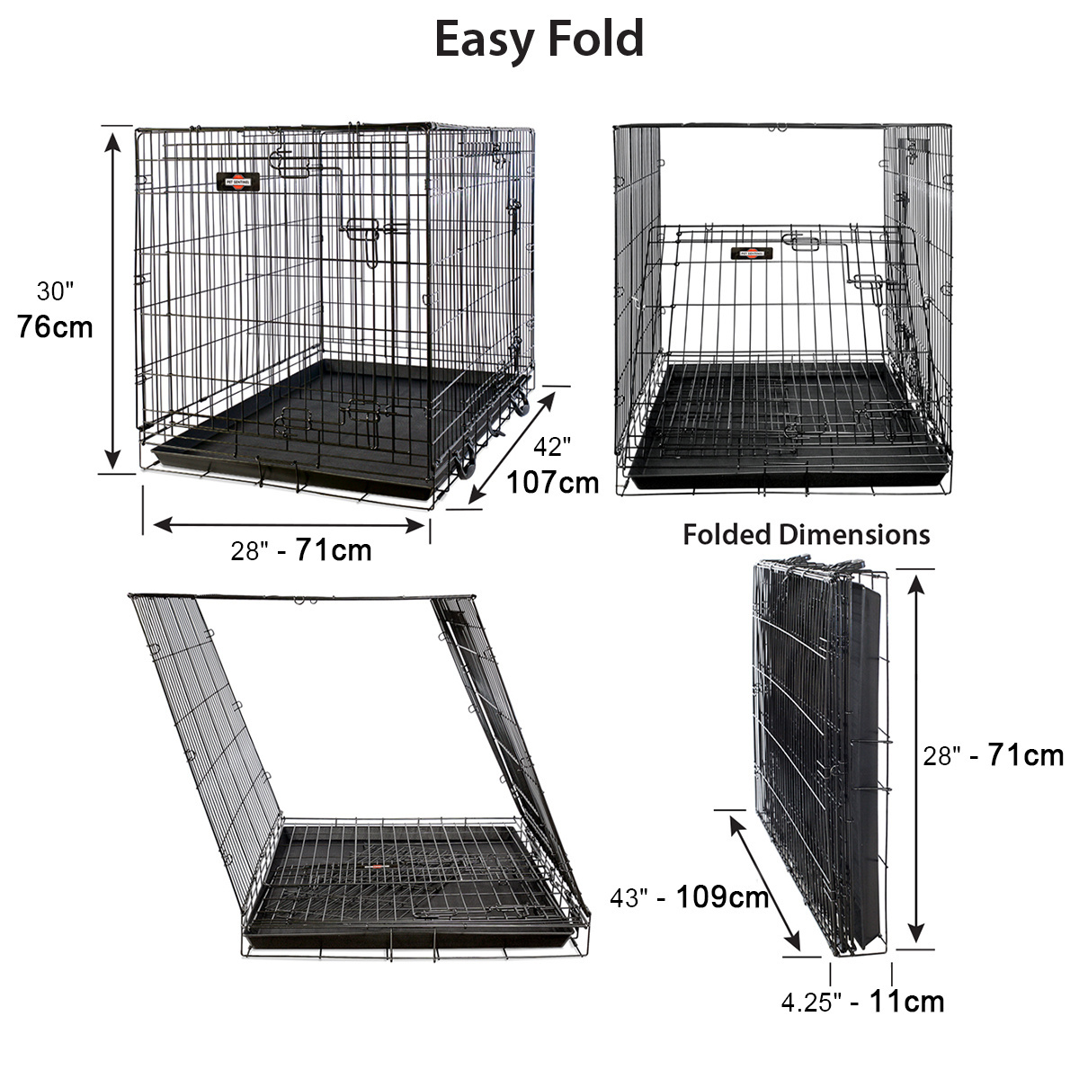 Pet Crates Strong Metal Iron Small Size Stainless Steel Kennels Foldable Dog Cages