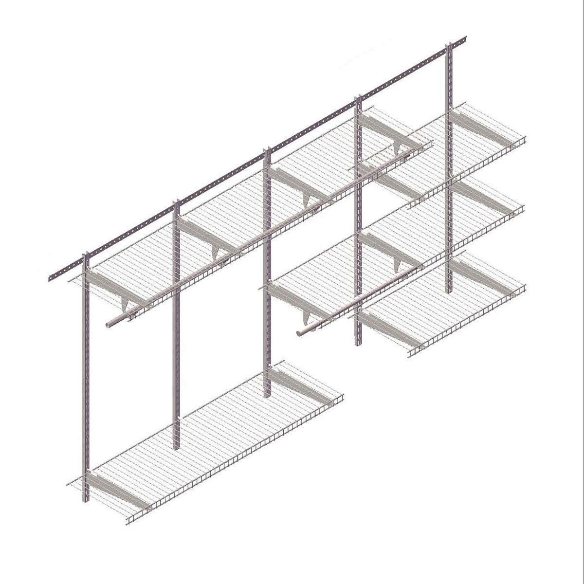 CLOSETMATE Cheap Industrial Free Standing Coat Rack Galvanized Room Wire Shelves Shelving Closet Storage System Organization