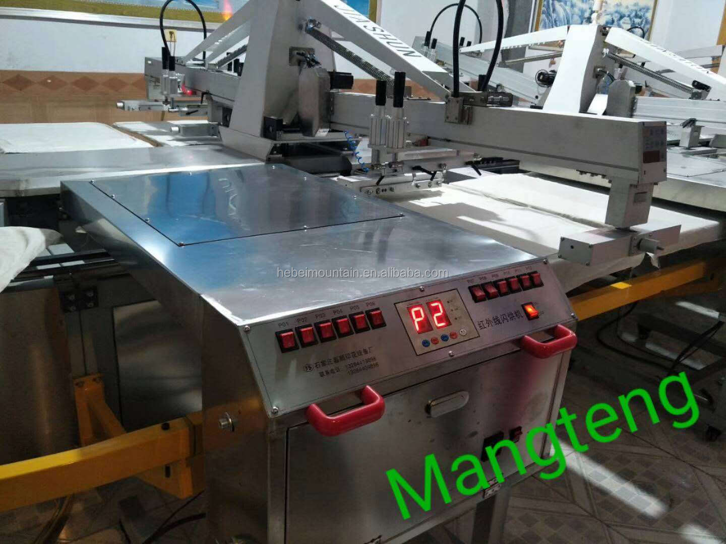 Six colors six station 24 plates  rotary carousel t shirt silk Textiles screen printing machine with Infrared drying