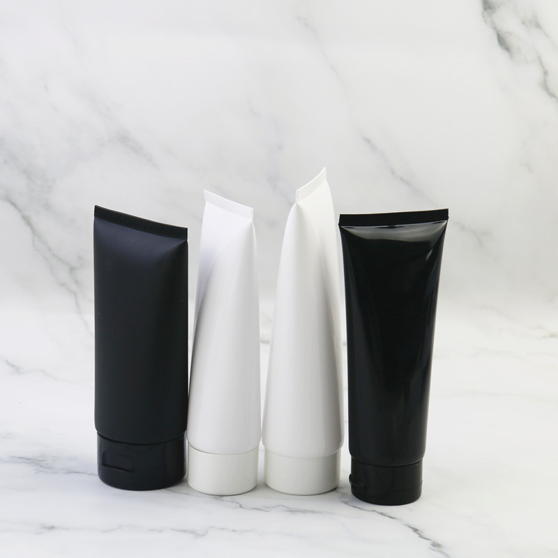 Empty 5ml 10ml 15ml 20ml 30ml 50ml 100ml 150ml 200ml Matte Black White Soft Cosmetic Plastic Hand Cream Facial Cleanser Tube