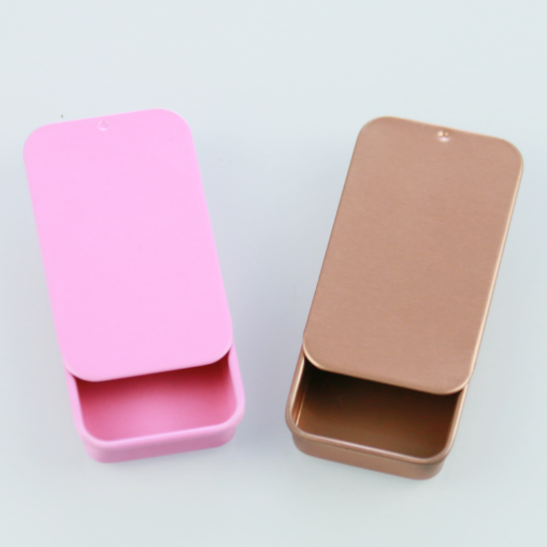 wholesale 10g 15g 20g pink gold black white small tinplate box candy square custom tin can metal tin box