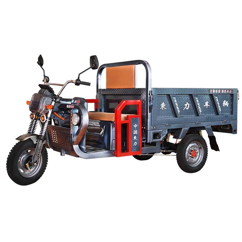 Electric tricycle and powerful 1200W large tire electric freight tricycle with automatic hydraulic lifting system