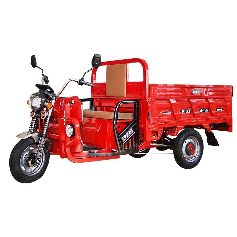 Electric tricycle and powerful 1200W large tire electric freight tricycle with automatic hydraulic lifting system