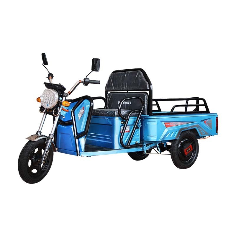 Electric tricycle and powerful 1200W large tire electric freight tricycle with automatic hydraulic lifting system