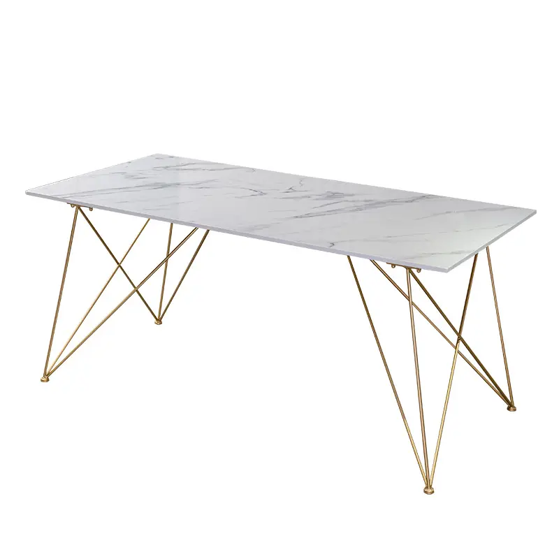 Factory wholesale marble square clothing store display table Restaurant friends dinner table