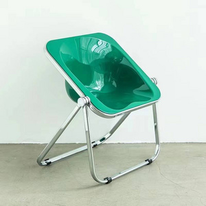 5-color High Quality Modern Transparent Vintage Indoor Deck Chair Acrylic Folding Chair For Living Room Bar Bedroom Dining Room