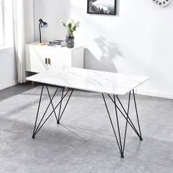 Factory wholesale marble square clothing store display table Restaurant friends dinner table