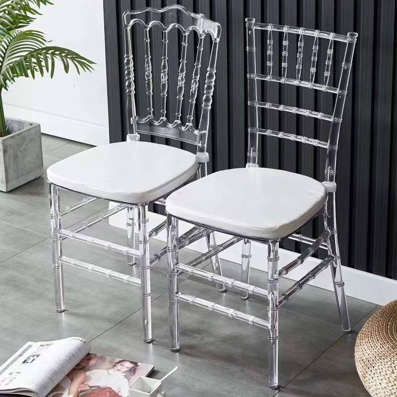 Transparent Guest Pc Chair For Events Party Acrylic Clear Ghost Wedding Dining Chiavari Napoleon Tiffany Resin Chairs