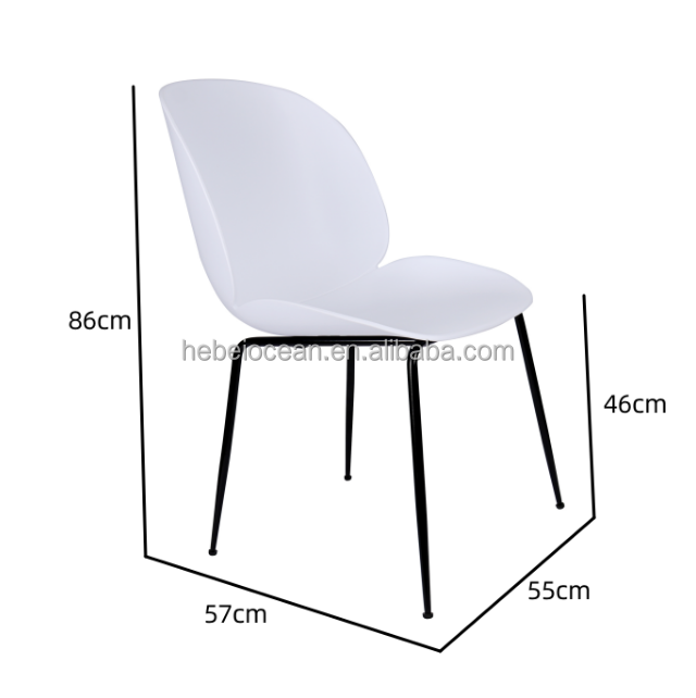 Chair frame is made of carbon steel  metal spraying plastic wide seat chair / stackable plastic chairs/ dining chair