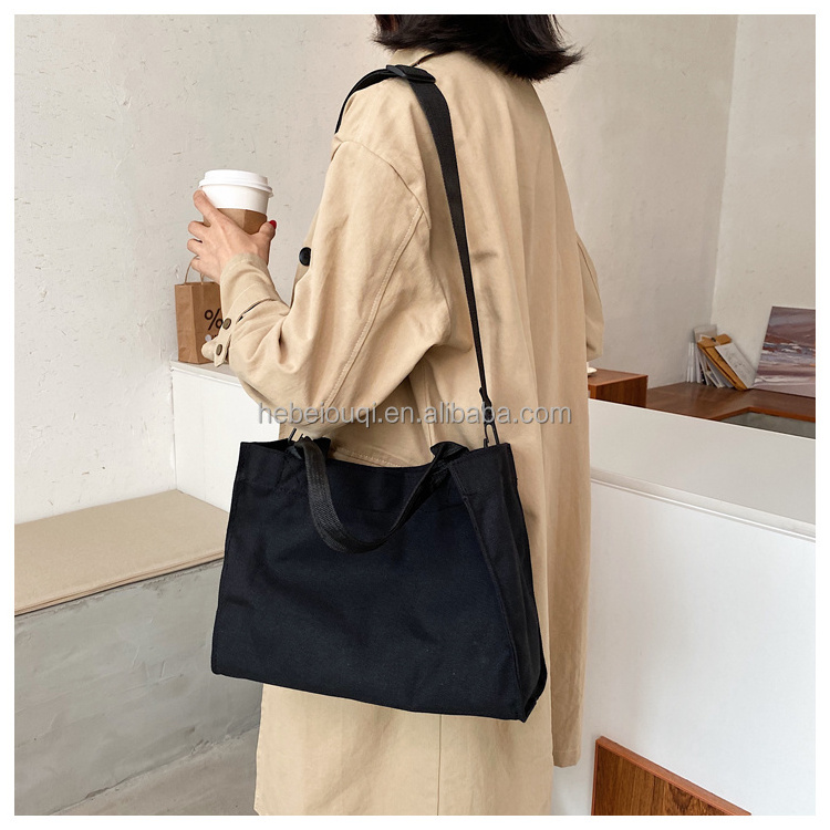 Custom Printed Fashion Canvas Women Shoulder Work BagS Handbags Wholesale Korean Tote Bag