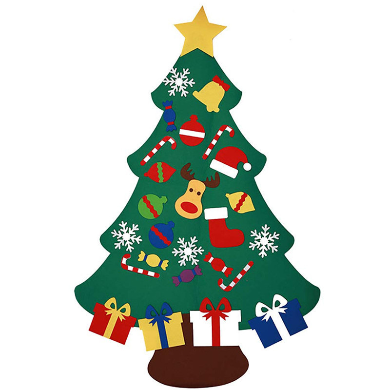 Quality Large DIY Felt Christmas Tree on Wall Hanging Decor Window Sticker Christmas Home Indoor Decoration for Wall and Window