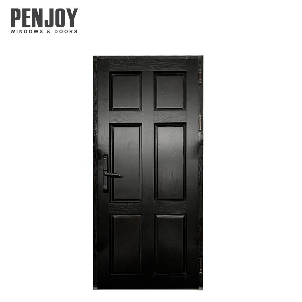 Penjoy USA standard aluminum clad wood swing doors wooden doors with smart lock