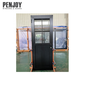 Penjoy hot sale thermal break aluminum swing door with decoration board screen window