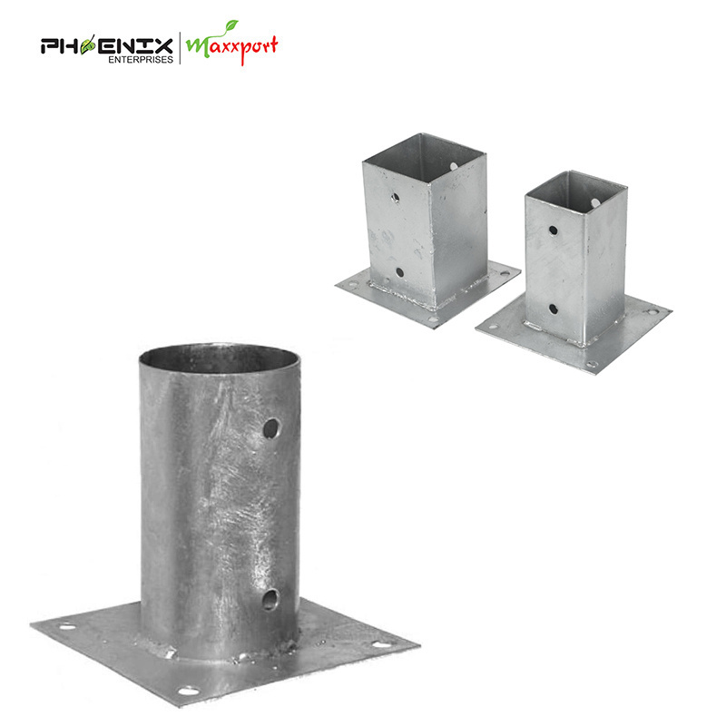 Galvanized Ground Pole Anchor Fence Post Spike/Fixed base floor corner brackets steel square handrail post base plate