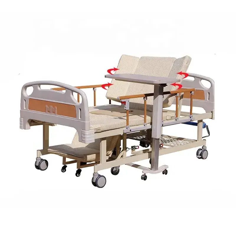 Brand New Manual Home Medical Care Hospital Nursing Bed which Wheelchair For Elderly