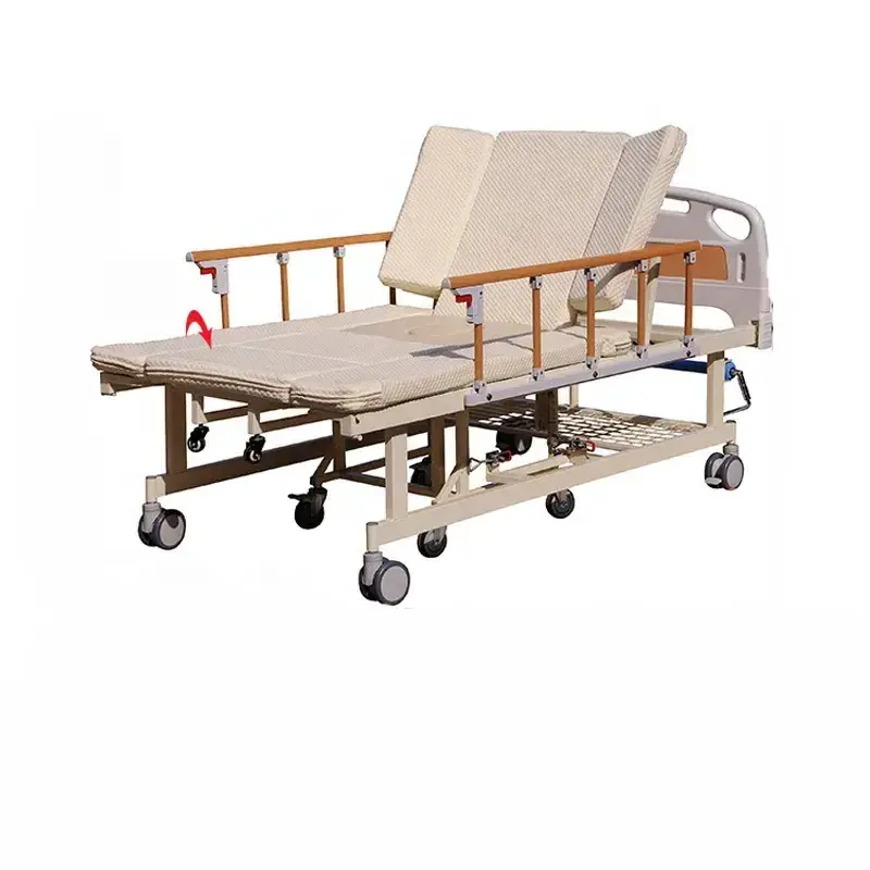 Brand New Manual Home Medical Care Hospital Nursing Bed which Wheelchair For Elderly