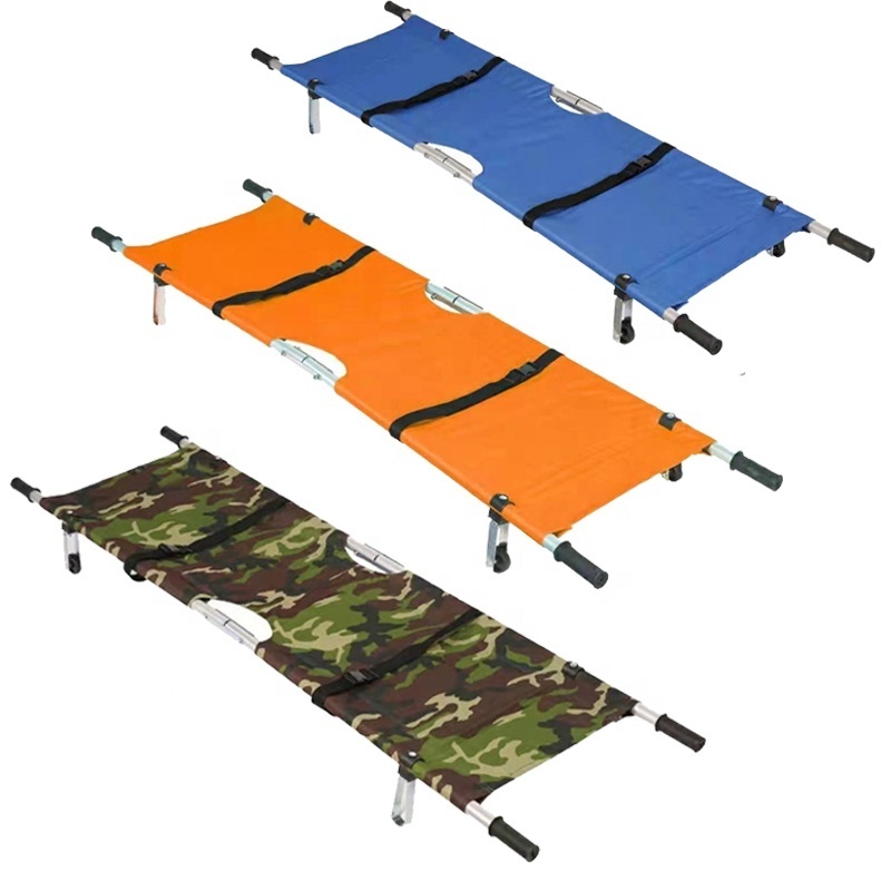 High Quality Lightweight Foldable Portable Two Section Outdoor medical Aid Emergency Stretcher