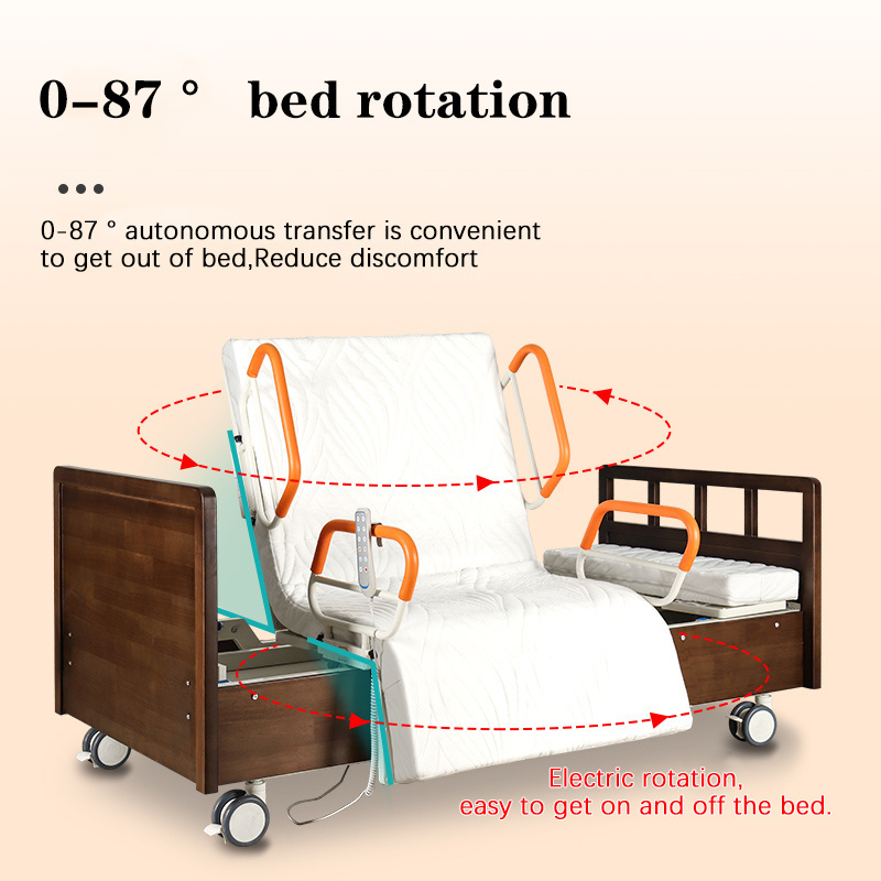 Electric household rotating bed nursing medical bed hospital home care bed for elder