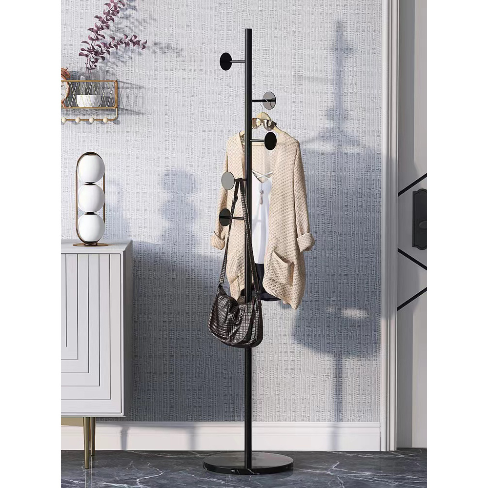 Manufacturer direct sales Nordic Style Clothes Hanger Coat Stand Luxury Gold Floor-Standing Metal Marble Standing Coat Rack