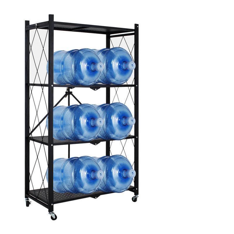 Removable Storage Rack Multifunctional Trolley Rolling Cart Kitchen Rack Storage Holders Folding Shelf On Wheels