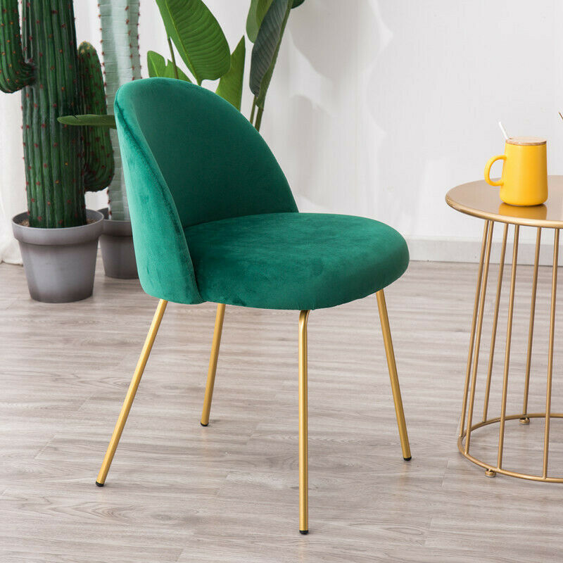 European design dining room chair upholstered chairs factory wholesales metal leg green velvet dining chair