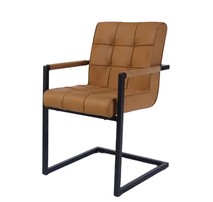 new arrivals cheap modern Microfiber armrest upholstered fabric dining chair with black bow legs