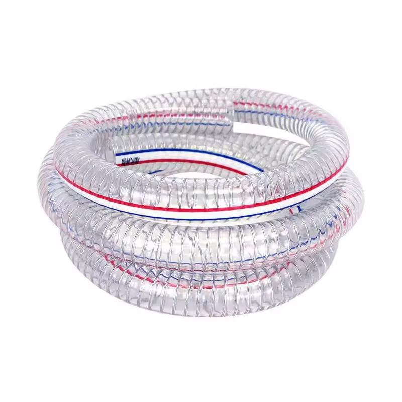 Top factory hot selling PVC stainless steel wire braided reinforced transparent hose for industrial and household use