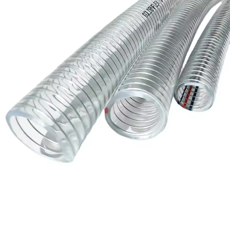 Top factory hot selling PVC stainless steel wire braided reinforced transparent hose for industrial and household use