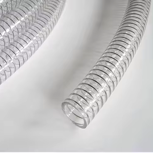 Top factory hot selling PVC stainless steel wire braided reinforced transparent hose for industrial and household use