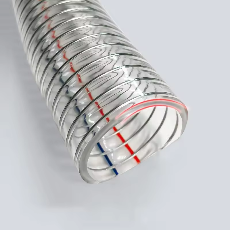 Top factory hot selling PVC stainless steel wire braided reinforced transparent hose for industrial and household use