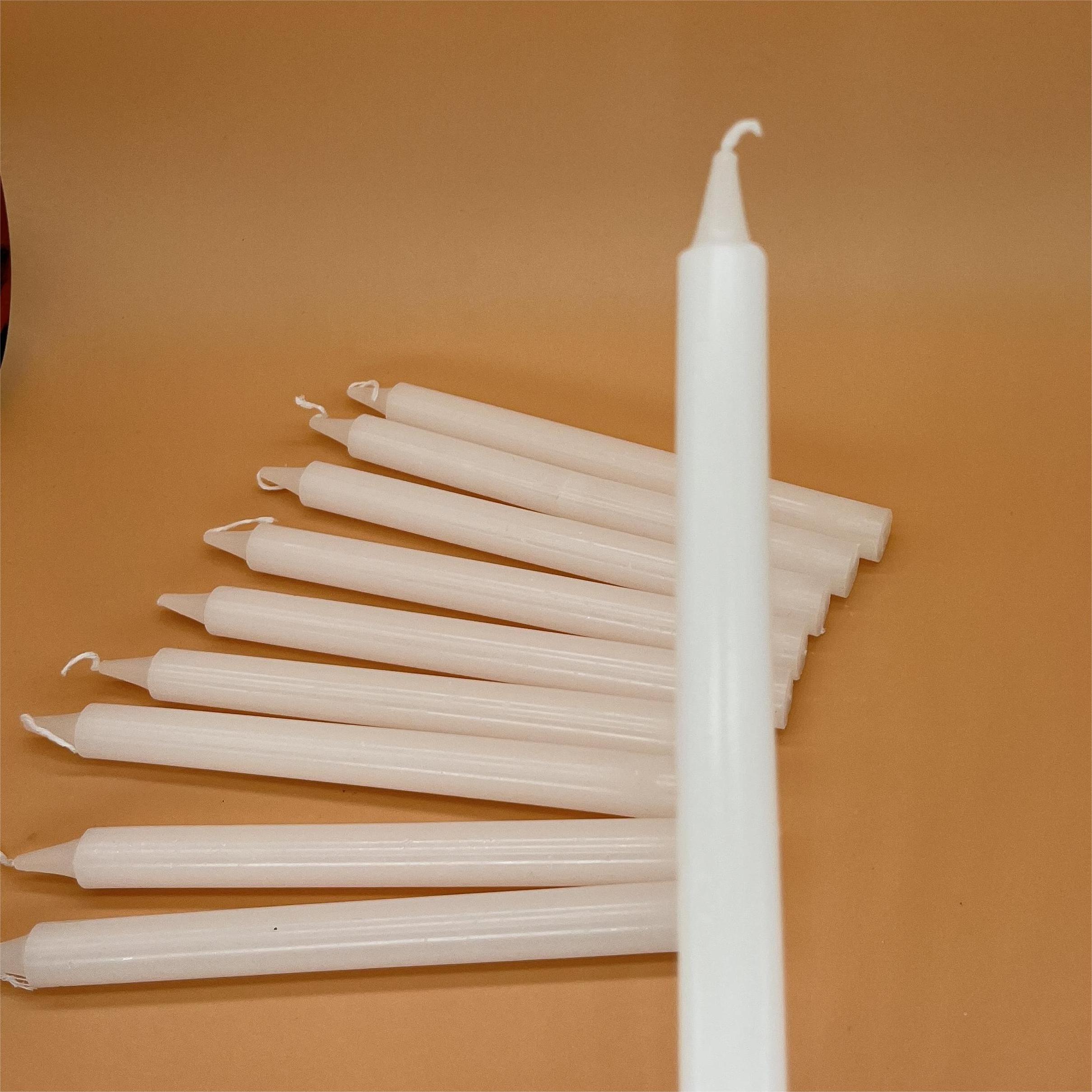 2024 Hot handmade white candle 1.2cm x 16cm stick paraffin wax party Mother's Day Easter Ramadan wholesale