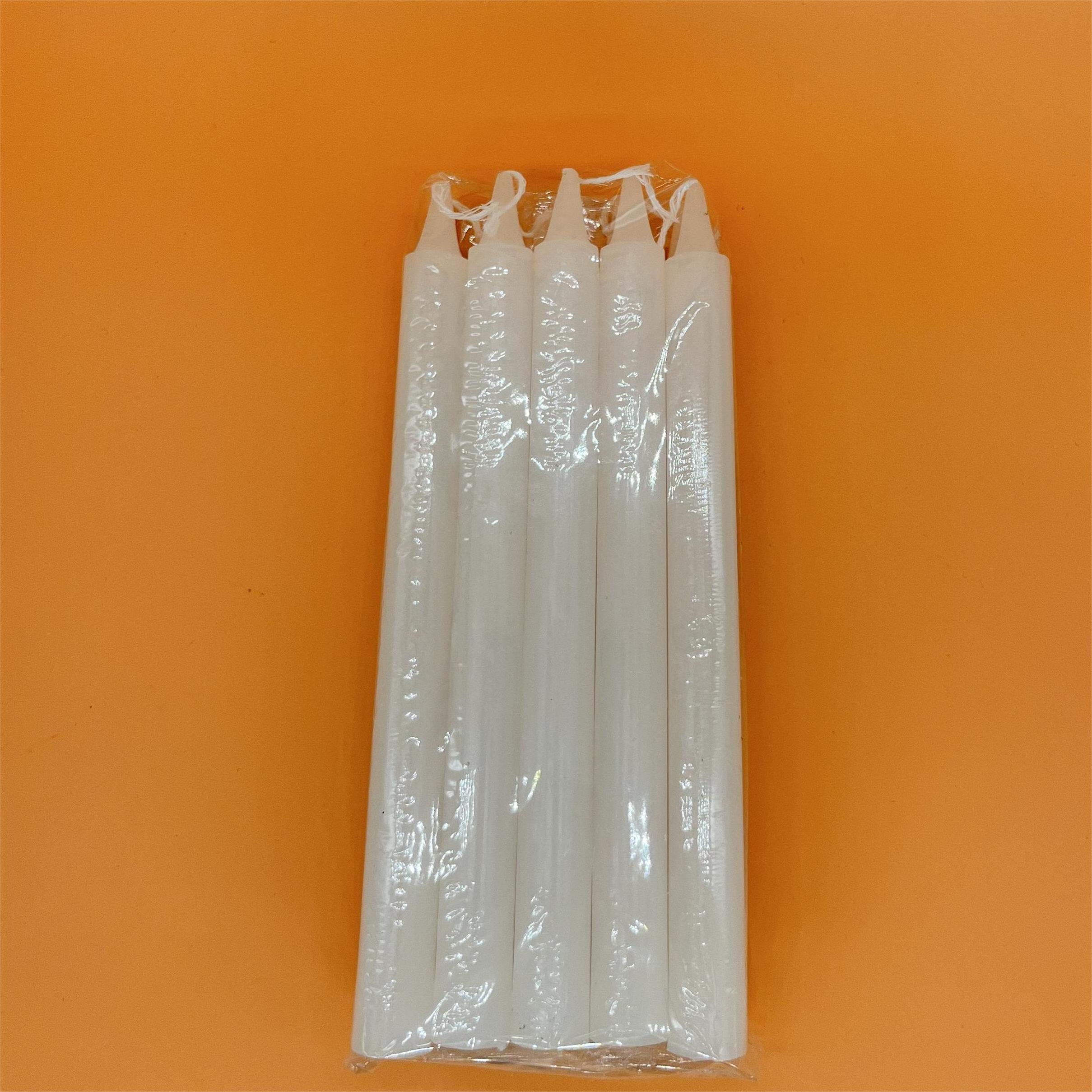 2024 Hot handmade white candle 1.2cm x 16cm stick paraffin wax party Mother's Day Easter Ramadan wholesale