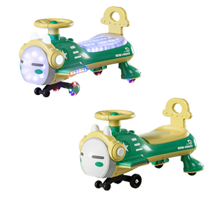 2023 new cheap model mute wheel with flashing high quality children swing twist ride on car