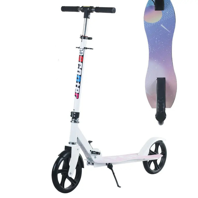 Three-Wheel Foldable Plastic Adult and Teen Scooter for Outdoor City Work School and Freewheeling One Legged Bicycle Style