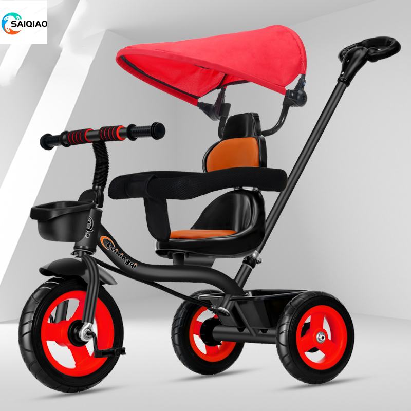 2021 Hot sale 3 wheel 4 in 1 child tricycle for kids with push handle