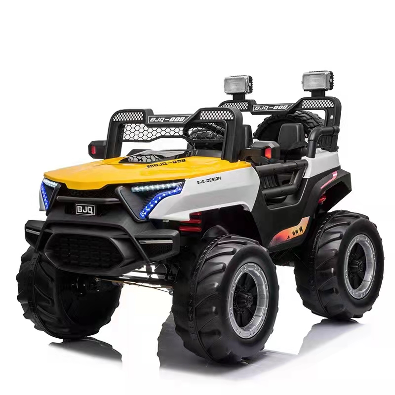 Large Children's Electric Car Two-Seater Four-Wheel Drive Buggy Remote Control Plastic Ride-On Toy for Wholesale